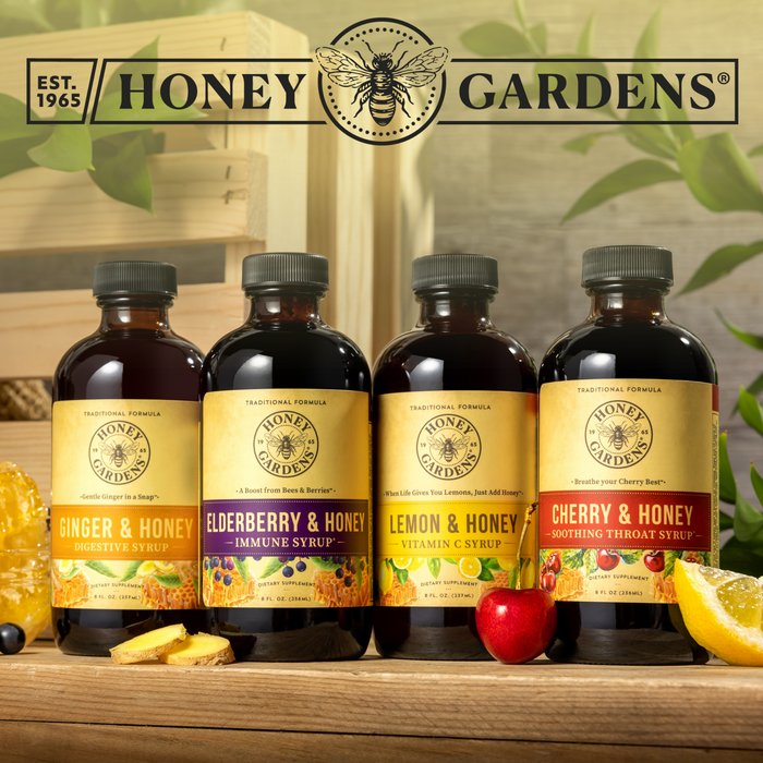 Honey Gardens Elderberry Syrup with Grade A Raw Honey, Propolis, Organic ACV & Elderberries | Traditional Immune Formula w/Echinacea  | Made in the USA