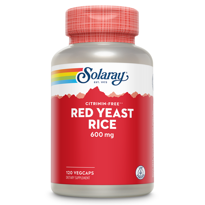 Solaray Red Yeast Rice, Healthy Heart Support, Citrinin-Free, 60 Day Money-Back Guarantee, 120 Servings, 120 VegCaps