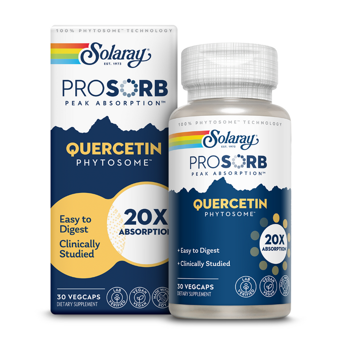 Solaray Quercetin Phytosome - 20X Absorption - Easy-to-Digest Antioxidants Supplement for Overall Health Support - Vegan and Made Without Soy - 60-Day Guarantee - 30 Servings, 30 VegCaps