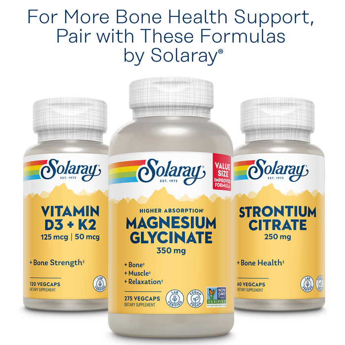 SOLARAY Calcium Magnesium Citrate 1:1 Ratio w/ Vitamin D 2 - Calcium Supplements for Women and Men - Calcium 1000mg, Magnesium 1000mg - Bone Health Support - 60-Day Guarantee, 30 Servings, 180 VegCaps