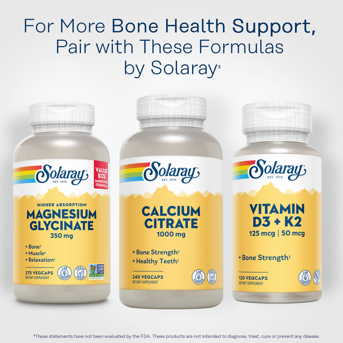 Solaray Calcium Citrate 1000mg - Chelated Calcium Supplement - Supports Bone Strength and Healthy Teeth - Easy to Digest - 60-Day Guarantee, Vegan - 60 Servings, 240 VegCaps (240 Count (Pack of 1))