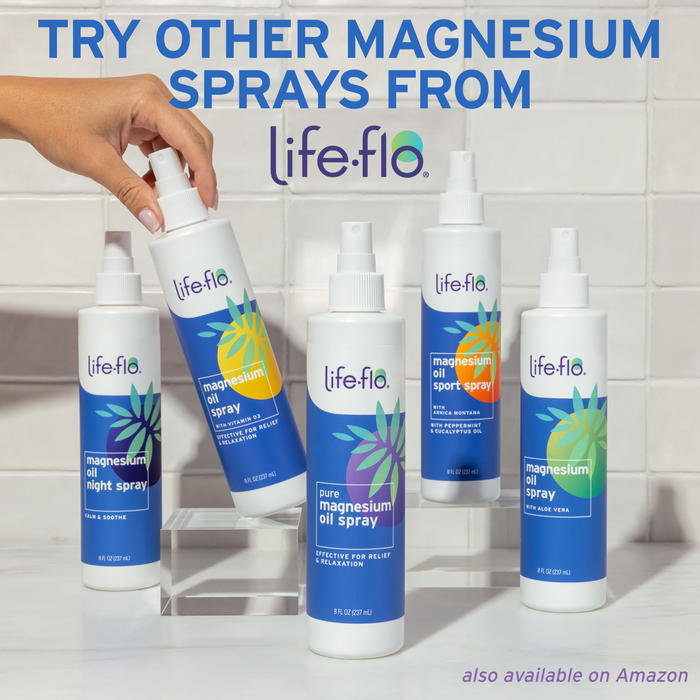 Life-Flo Pure Magnesium Oil for Feet and Body - 100% Pure Magnesium Spray from the Ancient Zechstein Seabed - Magnesium Oil Spray for Feet, Relaxing & Rejuvenating Muscles & Joints (8 Fl Oz)