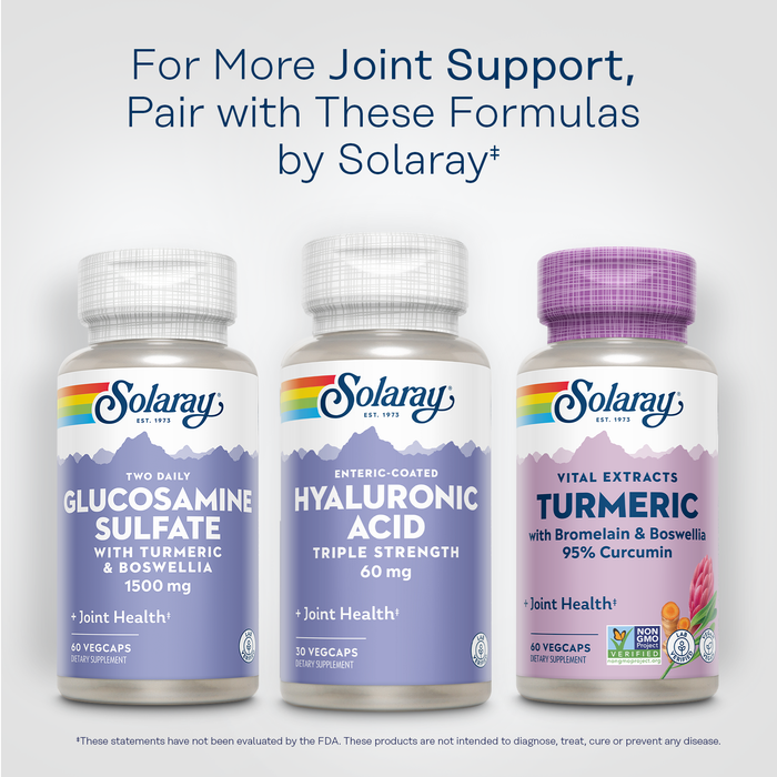 SOLARAY Hyaluronic Acid Triple Strength - Joint Health Support - Plus Vitamin C - Lab Verified, 60 Day Money-Back Guarantee, 30 Servings, 30 VegCaps