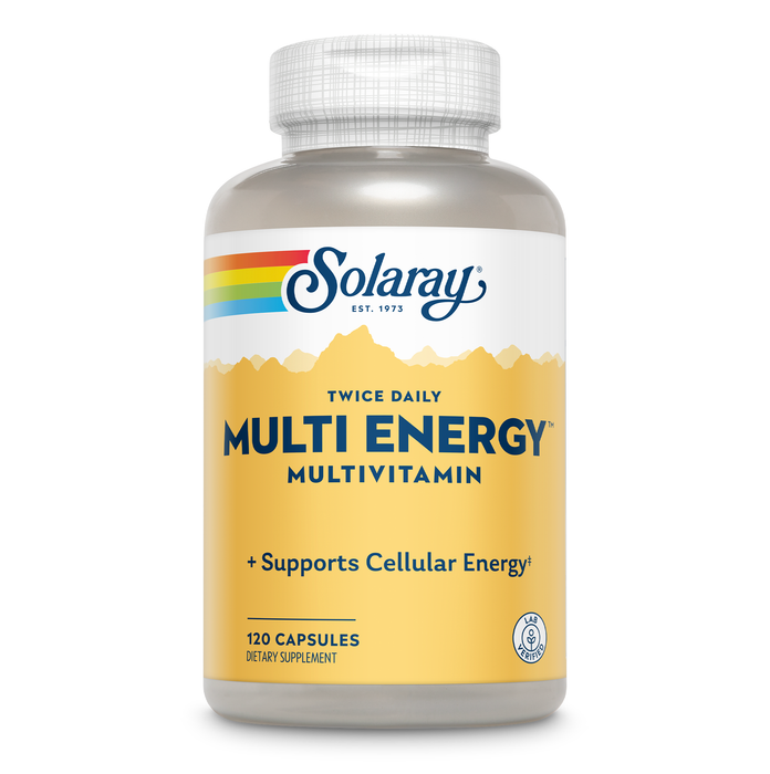 Solaray Twice Daily Multi Energy Multivitamin, Iron Free | Complete Multi for Immune & Energy Support | Non-GMO | 120ct