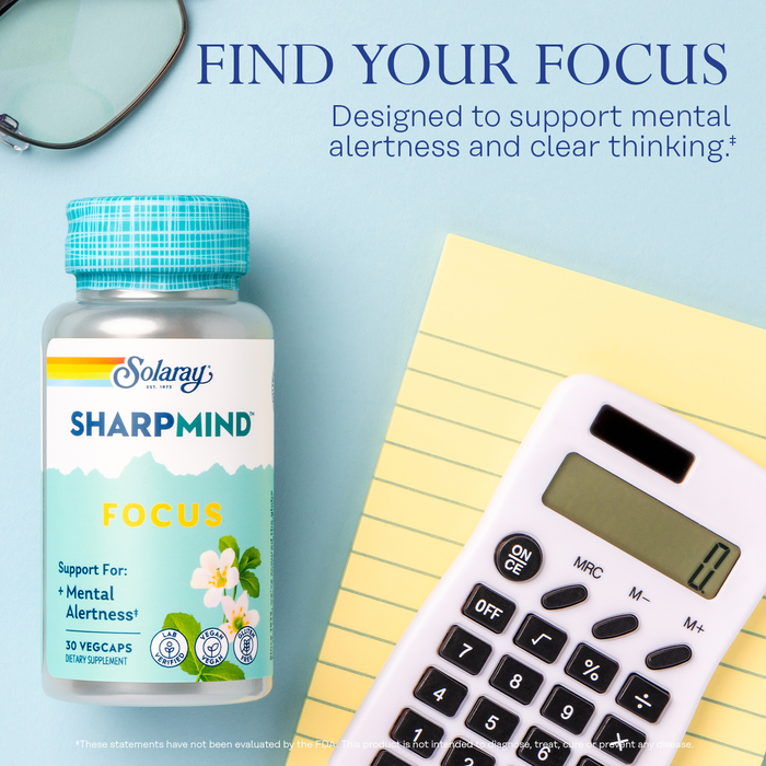 Solaray SharpMind Focus, Mental Alertness Nootropic Supplement, Each Capsule with Cognizin Citicoline, Lions Mane Mushroom, Bacopa Monnieri, Vegan, 60 Day Money Guarantee, 30 Serv 30 Vegetarian Caps