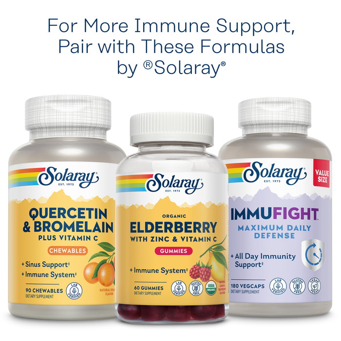 SOLARAY Vitamin C 500mg with Citrus Bioflavonoids, 1:1 Ratio - Antioxidant and Immune Support Supplement - Vitamin C with Rose Hips and Acerola, Vegan, 60-Day Guarantee, 125 Servings, 250 VegCaps