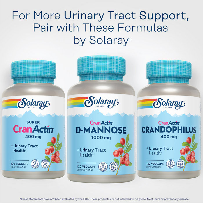 Solaray D-Mannose 1000mg with CranActin Cranberry Extract - D Mannose Cranberry Supplement with Vitamin C - Supports Urinary Tract and Bladder Health - Vegan, 60 Day Guarantee, 75 Serv, 150 VegCaps (120 CT)