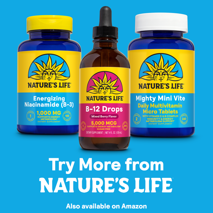 NATURE'S LIFE B12 Drops 5000 mcg - Vitamin B12 Methylcobalamin - Liquid B12 Supplement for Energy Metabolism, Nerve Function and Red Blood Cell Support  Natural Mixed Berry, Sugar Free