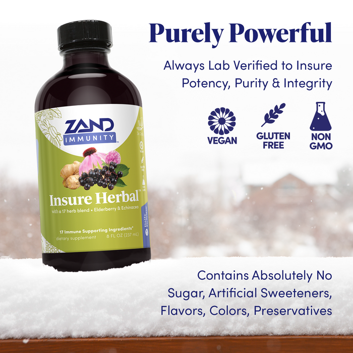 Zand Insure Immune Support, Herbal Liquid Echinacea Supplement, Features Goldenseal, Chamomile, Ginger & Valerian 8 oz (8oz)