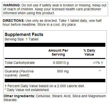 Guarana Tablets 800 mg