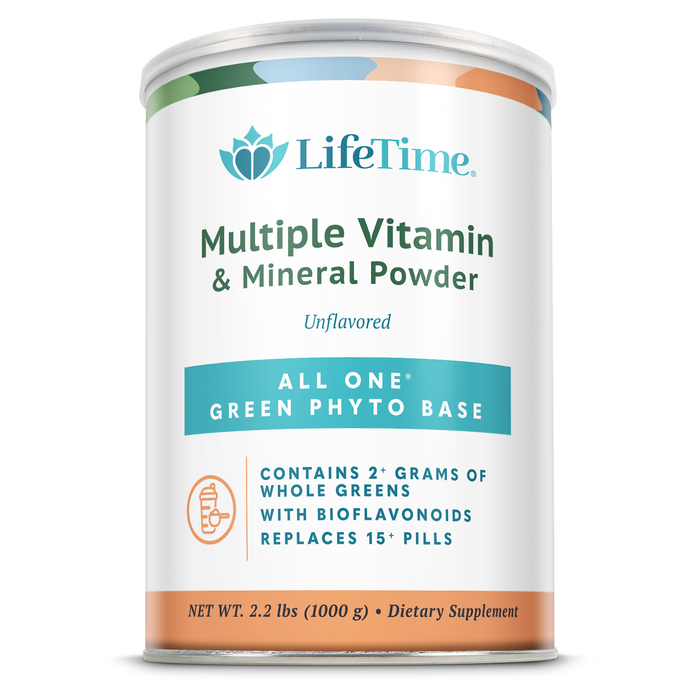 Lifetime allOne Green Phyto Base Multiple Vitamin and Mineral Powder, Unflavored, Wholesome Greens & Rice Protein, Non-GMO & Gluten Free, 60 Day Money-Back Guarantee, 66 Servings, 2.2 lbs (66 Servings)