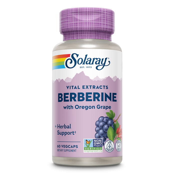 SOLARAY Berberine 250mg - Berberine Supplement for a Healthy, Active Lifestyle - With Berberine HCl from Indian Barberry Plus Oregon Grape - Vegan, Non-GMO, 60-Day Guarantee - 60 Servings, 60 VegCaps