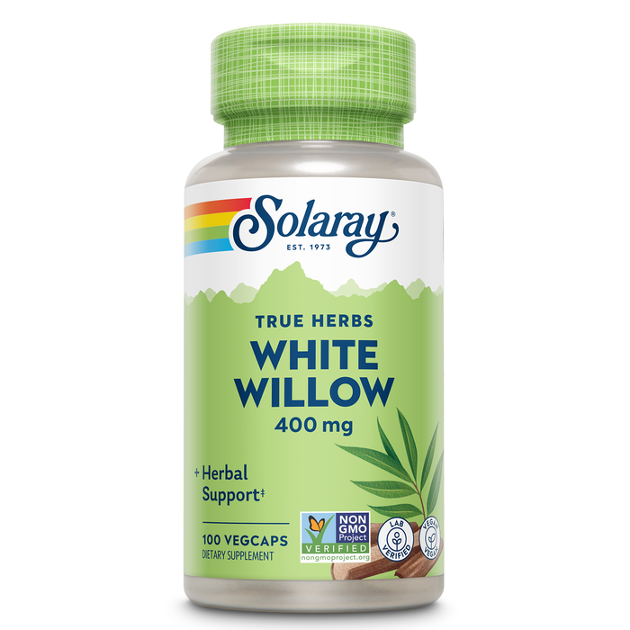 SOLARAY White Willow 400mg - White Willow Bark Capsules - Soothing Herbal Support for Wellness and Comfort w/ Naturally Occurring Glycosides - Vegan, Non-GMO, 60-Day Guarantee, 100 Serv, 100 VegCaps