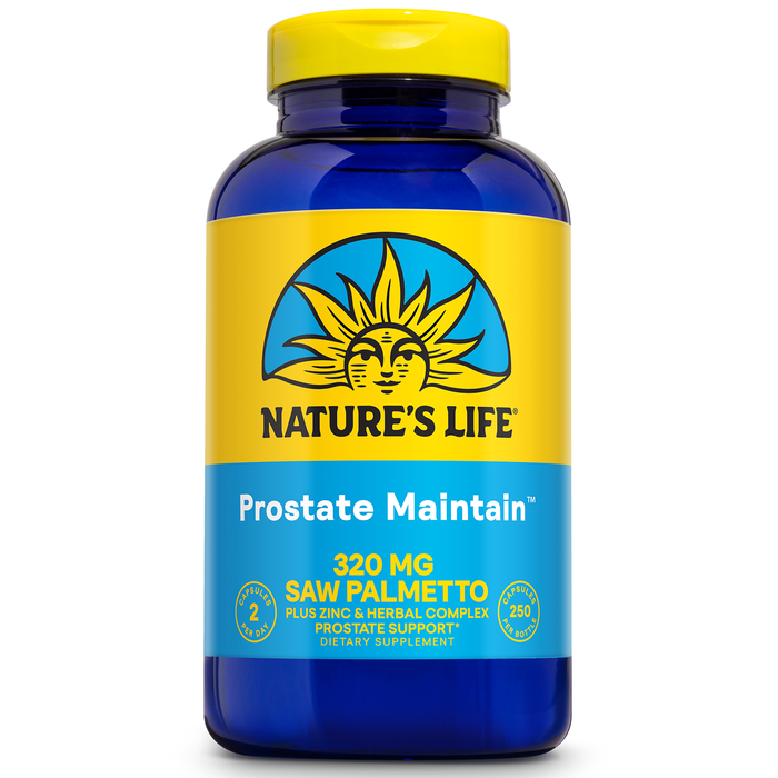 Nature's Life Prostate Maintain - Prostate Support Supplement for Men's Health - Saw Palmetto, Pygeum Herbal Complex and Zinc Supplements - 125 Servings, 250 Vegetarian Capsules