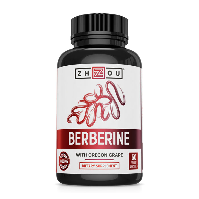 Zhou Nutrition Berberine Supplement 1000mg with Oregon Grape, Vegan, Gluten-Free, 30 Servings