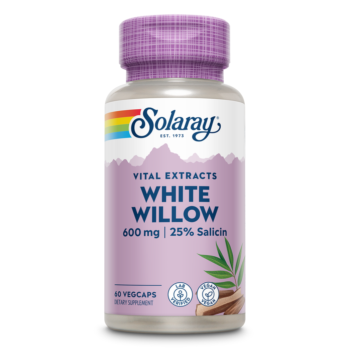 Solaray Guaranteed Potency White Willow Bark Extract, Veg Cap (Btl-Plastic) 750mg | 60ct