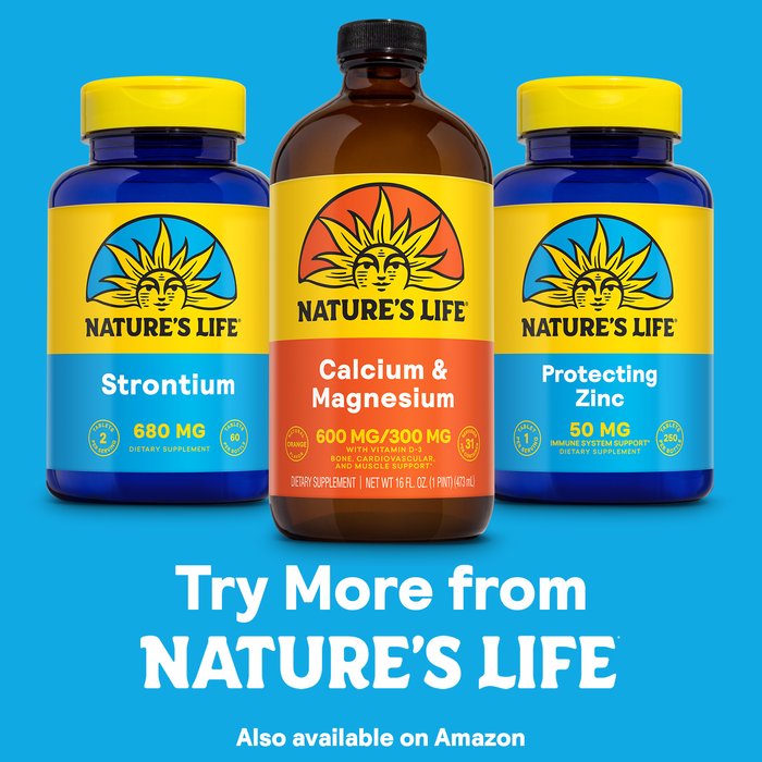 NATURE'S LIFE Liquid Calcium Magnesium Supplement with Vitamin D 3 - Bone Health, Muscle, Heart Health and Immune Support - Natural Orange Flavor, 60-Day Guarantee, Lab Verified, 31 Servings, 16 FL OZ