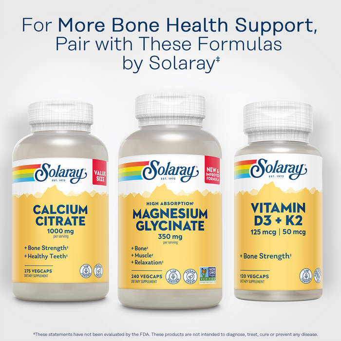 SOLARAY Magnesium Glycinate Capsules, Chelated Magnesium Bisglycinate w/ BioPerine, Higher Absorption Magnesium Supplement - Bones, Muscles, Heart Support, Vegan