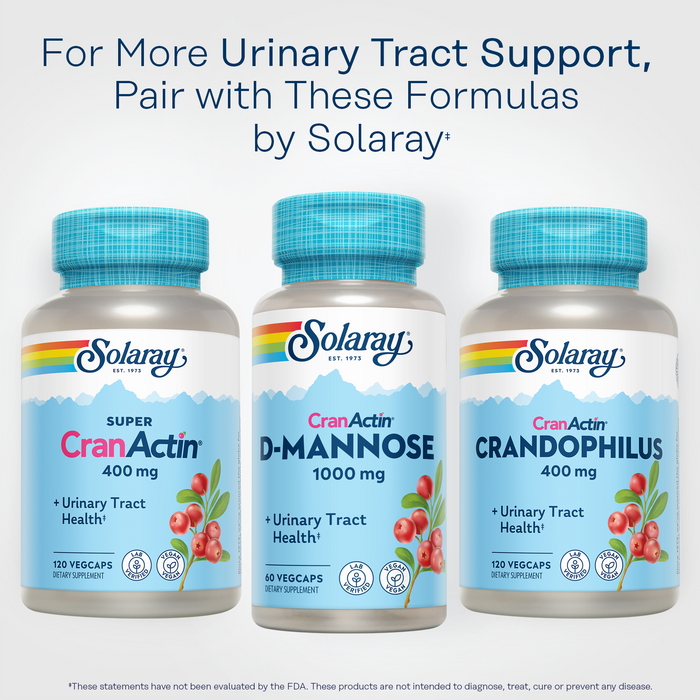 Solaray D-Mannose 1000mg with CranActin Cranberry Extract - D Mannose Cranberry Supplement with Vitamin C - Supports Urinary Tract and Bladder Health - Vegan, 60 Day Guarantee, 75 Serv, 150 VegCaps (60 CT)