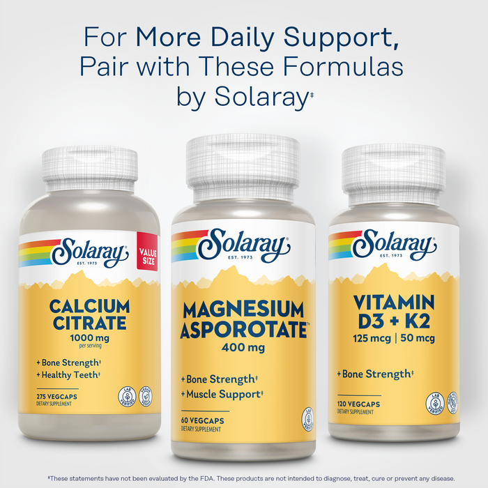 SOLARAY Magnesium Asporotate - Chelated Magnesium 400mg w/ Magnesium Citrate, Orotate and Aspartate - Bone Health, Muscle, Heart Health and Relaxation Support, 60-Day Guarantee, 30 Serv, 60 VegCaps (60 CT)