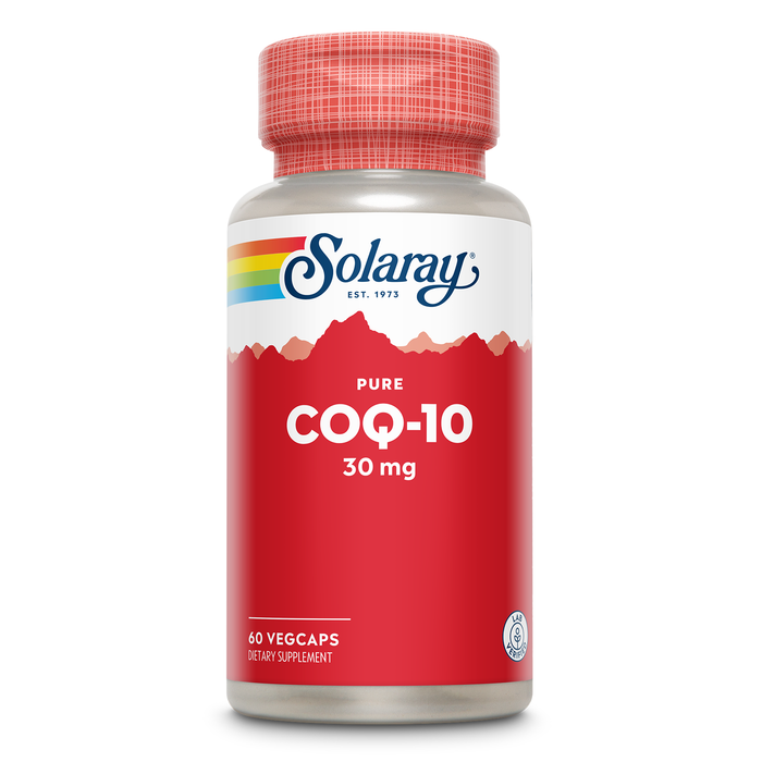 Solaray Pure CoQ-10 30 mg | Health Heart Function & Cellular Energy Support | Non-GMO, Vegan & Lab Verified for Purity | 60 VegCaps