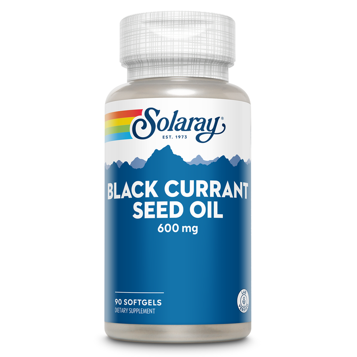 SOLARAY Black Currant Seed Oil 600 mg - Supplying Antioxidants, Gamma Linolenic Acid (GLA), Alpha Linolenic (ALA) and Linoleic Acid (LA) - Skin Health Support - 60-Day Guarantee, 90 Serv, 90 Softgels