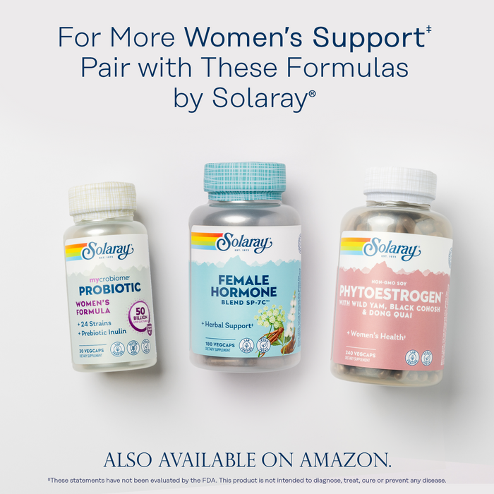 Solaray Female Hormone Blend SP-7C, Herbal Blend Includes Black Cohosh, Dong Quai, Passion Flower, Saw Palmetto, Wild Yam & More 180 VegCaps