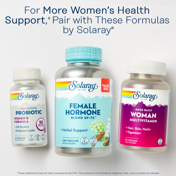 Solaray PhytoEstrogen Menopause Supplements - Wild Yam, Black Cohosh, and Dong Quai Estrogen Pills for Women's Health - Vegan, Lab Verified, 60-Day Guarantee