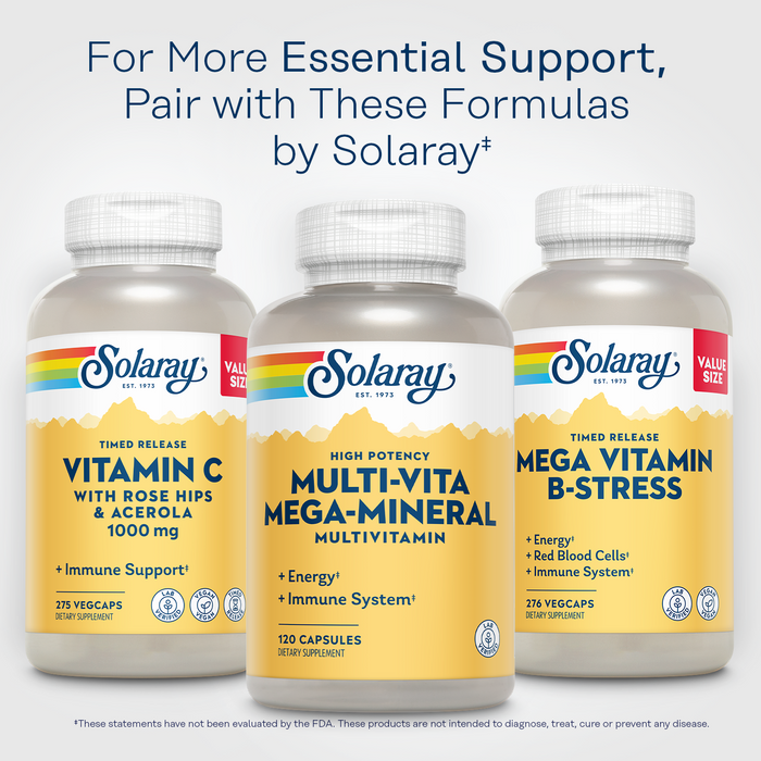 Solaray Multi-Vita Mega-Mineral Multi-Vitamin Capsules | 120 Count