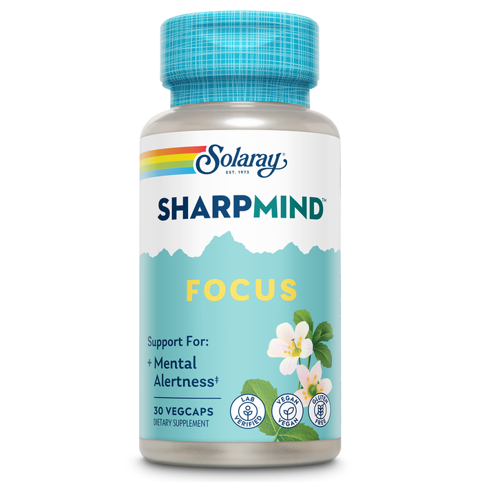 Solaray SharpMind Focus, Mental Alertness Nootropic Supplement, Each Capsule with Cognizin Citicoline, Lions Mane Mushroom, Bacopa Monnieri, Vegan, 60 Day Money Guarantee, 30 Serv 30 Vegetarian Caps