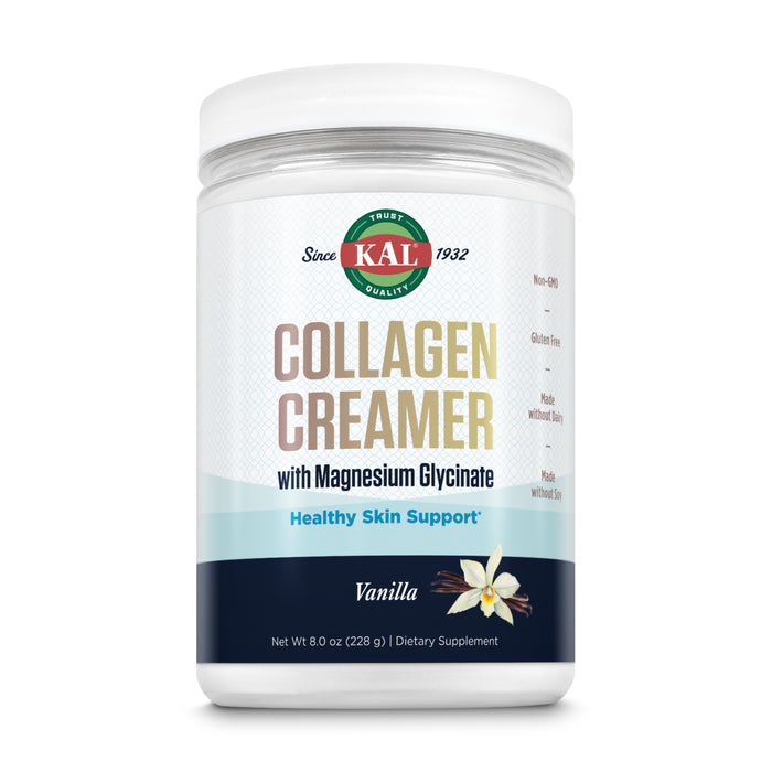 KAL Collagen Creamer, Vanilla Flavor, Keto Coffee Creamer with Coconut Milk Powder, Hydrolyzed Collagen Powder, Magnesium Glycinate, Non Dairy Creamer, 60-Day Guarantee, 12 Servings, 8 oz