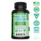 Hormonal Balance Complex with activated broccoli extract from Zhou Nutrition. Bottle side. Lab verified, good manufacturing practices, vegan, made with non-GMO ingredients, made in the USA with global ingredients.