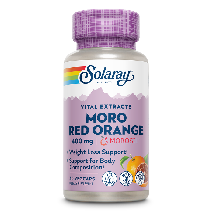 SOLARAY Moro Red Orange - Morosil Weight Loss Supplement for Women and Men - Clinically Studied Blood Orange Extract - Body Composition, Weight Loss Support, Gluten Free, 60-Day Guarantee, 30 VegCaps