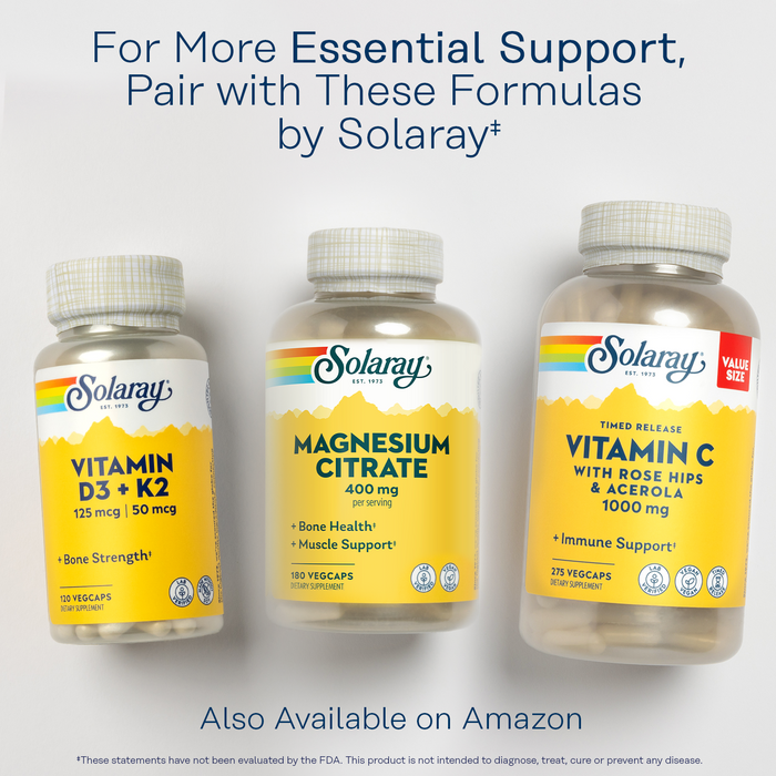 Solaray Magnesium Citrate 400mg - Bone Strength, Muscle Recovery, and Digestion Support - Herbal Base - Vegan, Lab Verified, 60-Day Money-Back Guarantee - 60 Servings, 180 VegCaps