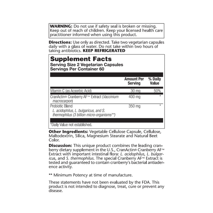 Solaray CranDophilus, Veg Cap (Btl-Plastic) 120ct