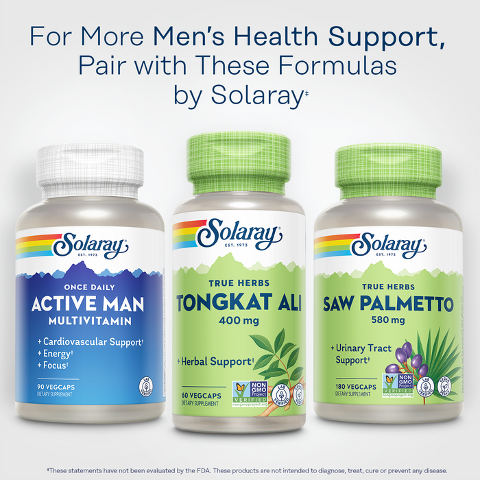 SOLARAY Tongkat Ali 400 mg - Longjack Tongkat Ali for Men - Herbal Support for Men's Health and Vitality - Vegan, Non-GMO, 60 Day Guarantee, Lab Verified - 60 Servings, 60 VegCaps