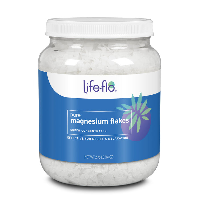 Life-flo Pure Magnesium Bath Flakes - Epsom Salt Bath Soak Alternative - Unscented Magnesium Flakes from the Zechstein Seabed - Relaxing Foot Bath w/ Ancient Trace Minerals - 60-Day Guarantee, 1.65lbs (2.75 lb)