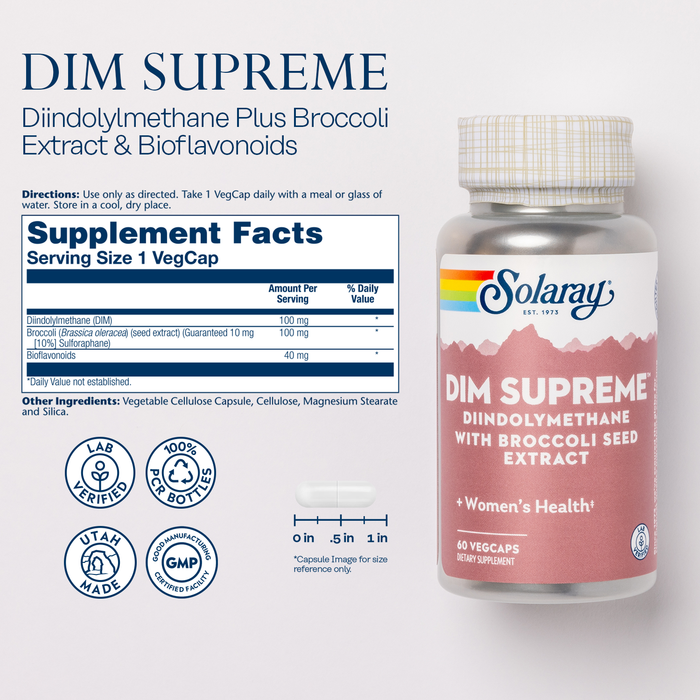 Solaray Dim Supreme, 100mg, 60 Count