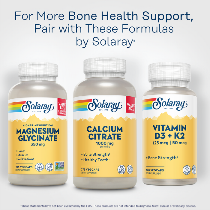 Solaray Calcium Citrate 1000mg - Chelated Calcium Supplement - Supports Bone Strength and Healthy Teeth - Easy to Digest - 60-Day Guarantee, Vegan - 60 Servings, 240 VegCaps (68 Serv, 275 Count)