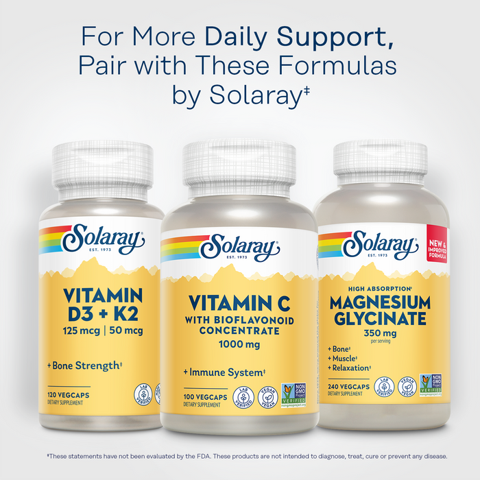 Solaray Vitamin C with Bioflavonoid Concentrate - Rose Hips, Acerola Cherry and Bioflavonoids - Vitamin C 1000mg - Immune Function, Skin, Hair, Nails Support - Vegan - 100 Servings, 100 VegCaps