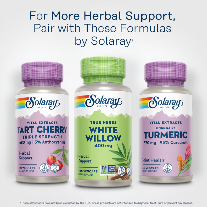 SOLARAY White Willow 400mg - White Willow Bark Capsules - Soothing Herbal Support for Wellness and Comfort w/ Naturally Occurring Glycosides - Vegan, Non-GMO, 60-Day Guarantee, 100 Serv, 100 VegCaps