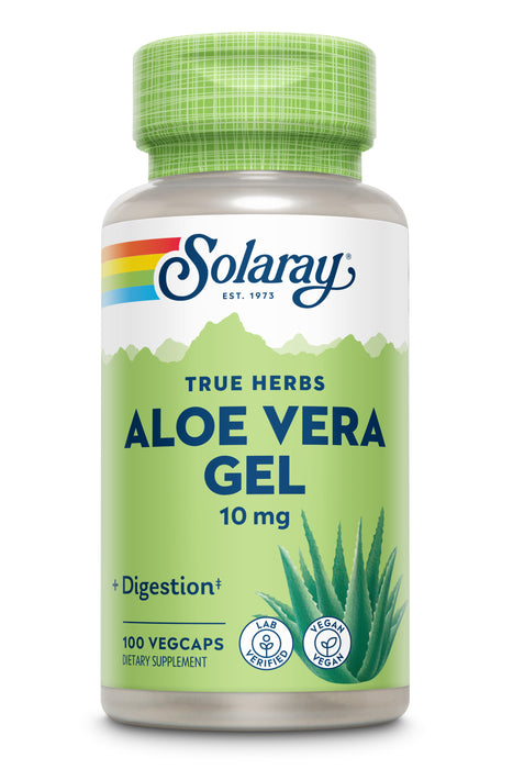 Solaray Aloe Vera Gel Concentrate | Equivalent to 2000 mg | Antioxidant Activity & Healthy Digestion & Skin Support | Non-GMO & Vegan | 100 VegCaps