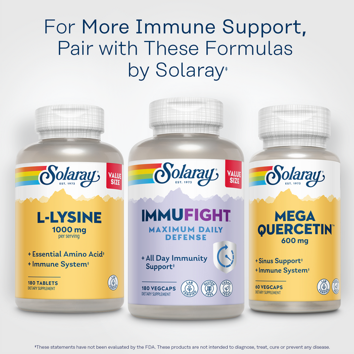 SOLARAY ImmuFight Maximum Daily Defense - Immune Support Supplement, All Day Wellness Formula, Vitamin C 1000mg, Vitamin D, Zinc, Probiotics, Vegan, Gluten Free, 60 Day Guarantee, 30 Serv, 90 VegCaps