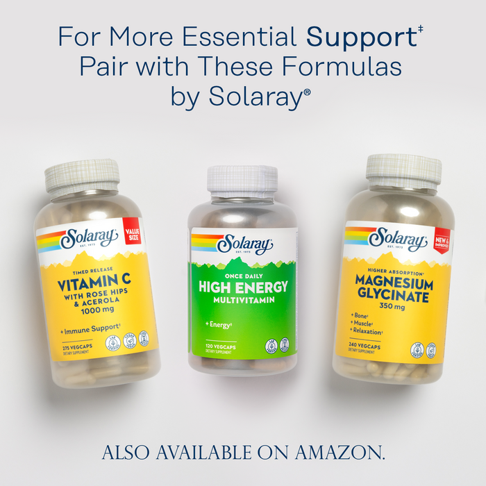 Solaray Once Daily High Energy Multivitamin, Timed Release Formula for Immune System and Energy Support, Whole Food and Herb Base, Mens and Womens Multi Vitamin, 120 Servings, 120 VegCaps (120 Servings, 120 VegCaps)