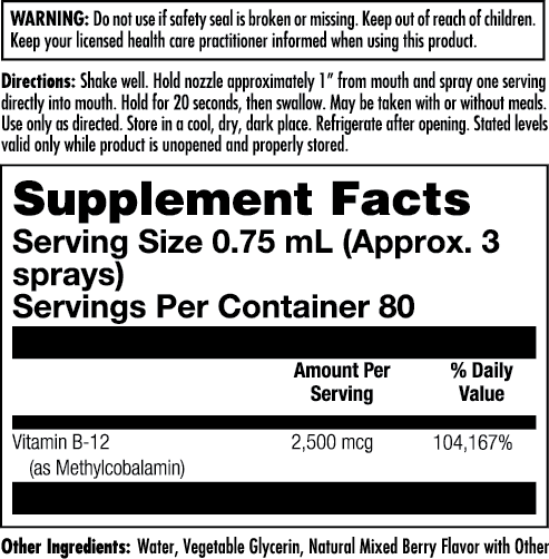 B-12 Methylcobalamin Liquid ActivSpray™ Berry