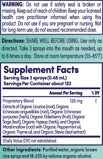 Organic Herbal Mist Throat Spray