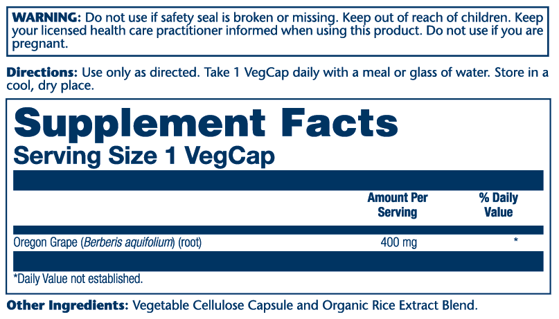 Oregon Grape Root 400mg