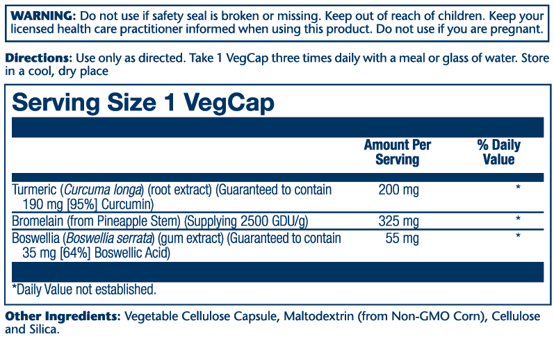Turmeric Root Ext, Formula