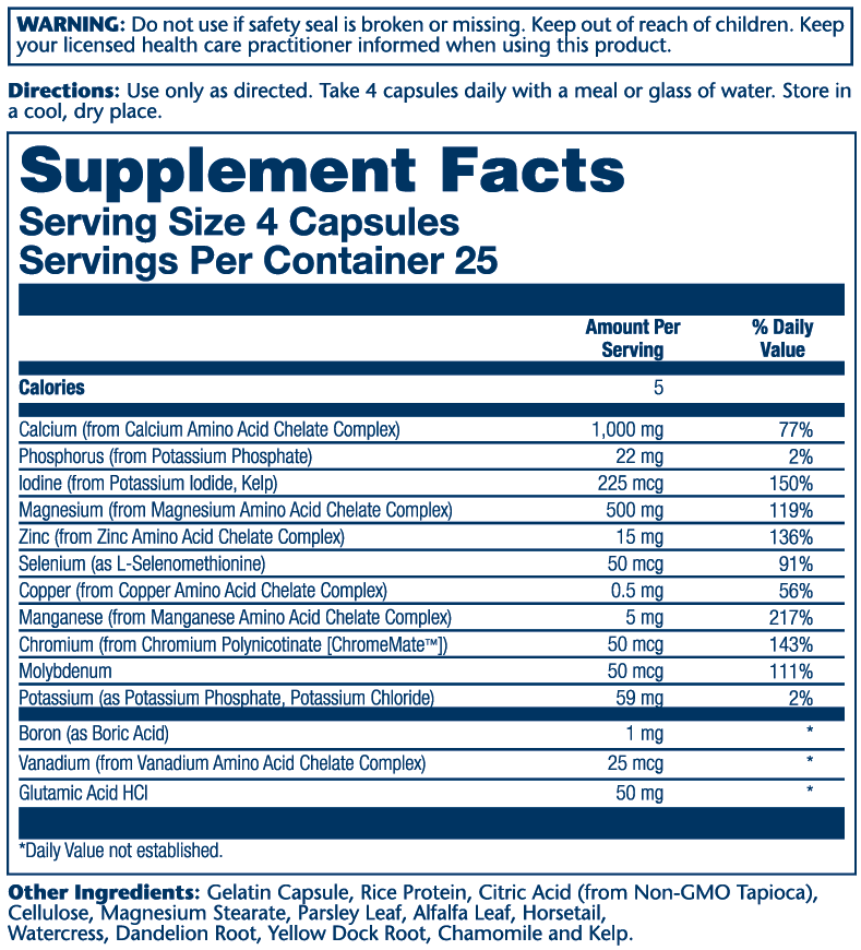 Mega Multi Mineral, Iron-Free