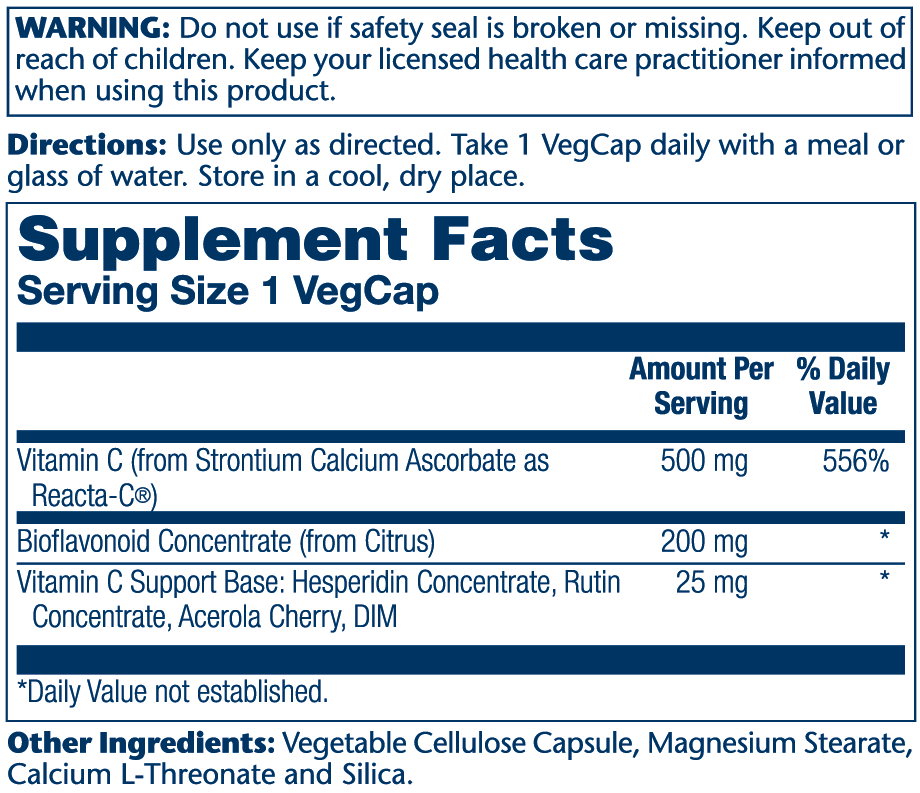 Reacta-C & Bioflavonoids 500mg